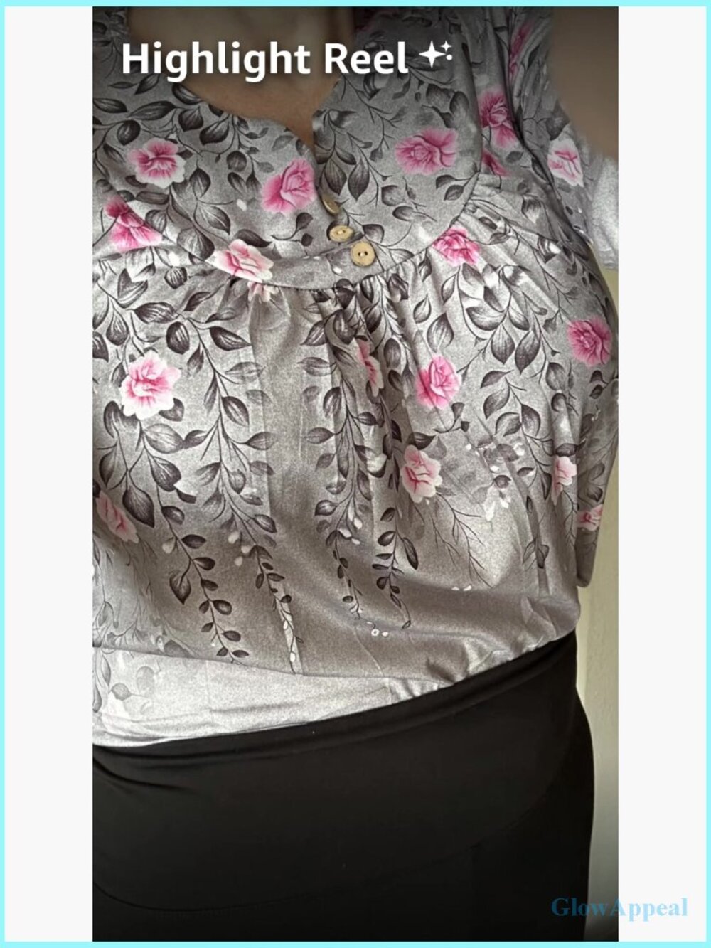 Dressy Casual Henley V Neck Blouse 3/4 Sleeve Loose Fit Tunic Summer Top - Picture 7 of 7